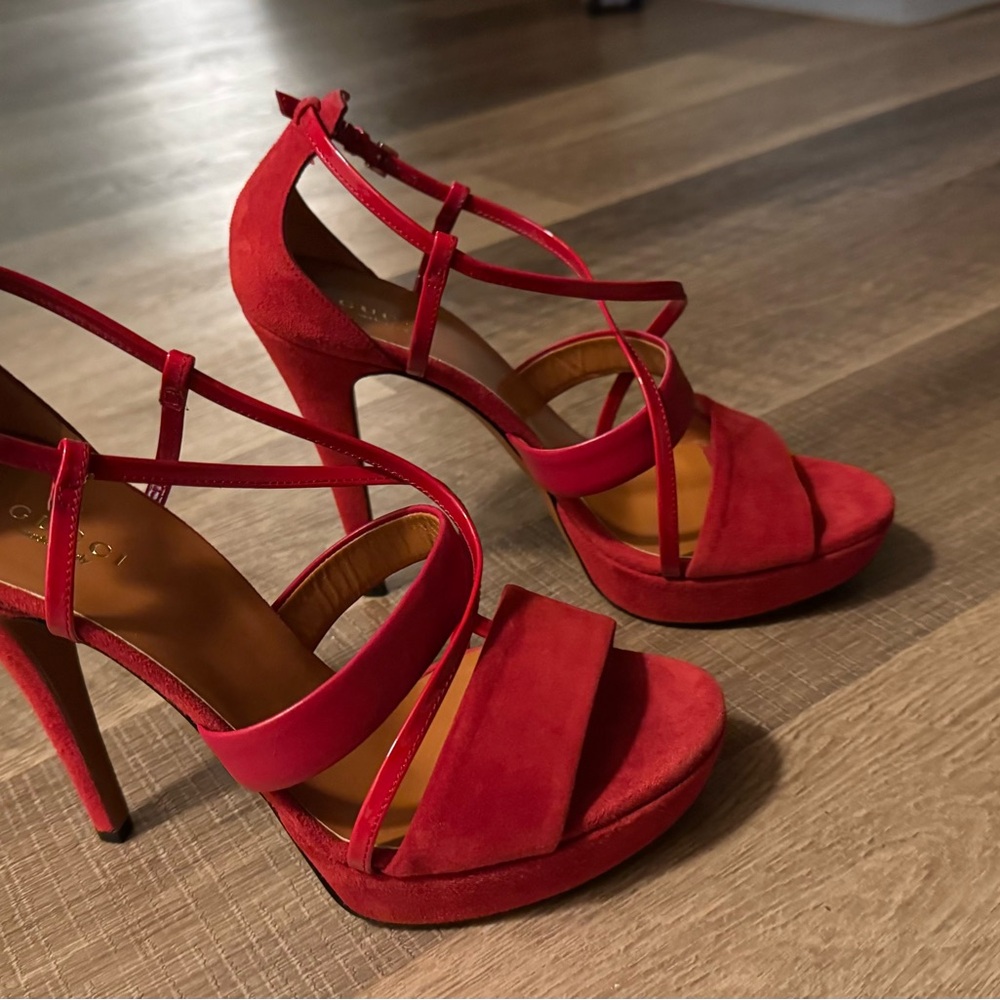 Elegant Red Strappy Heels